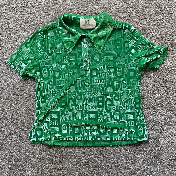 Fashion Brand Company Tops - Fashion Brand Company Green Wordy Polo